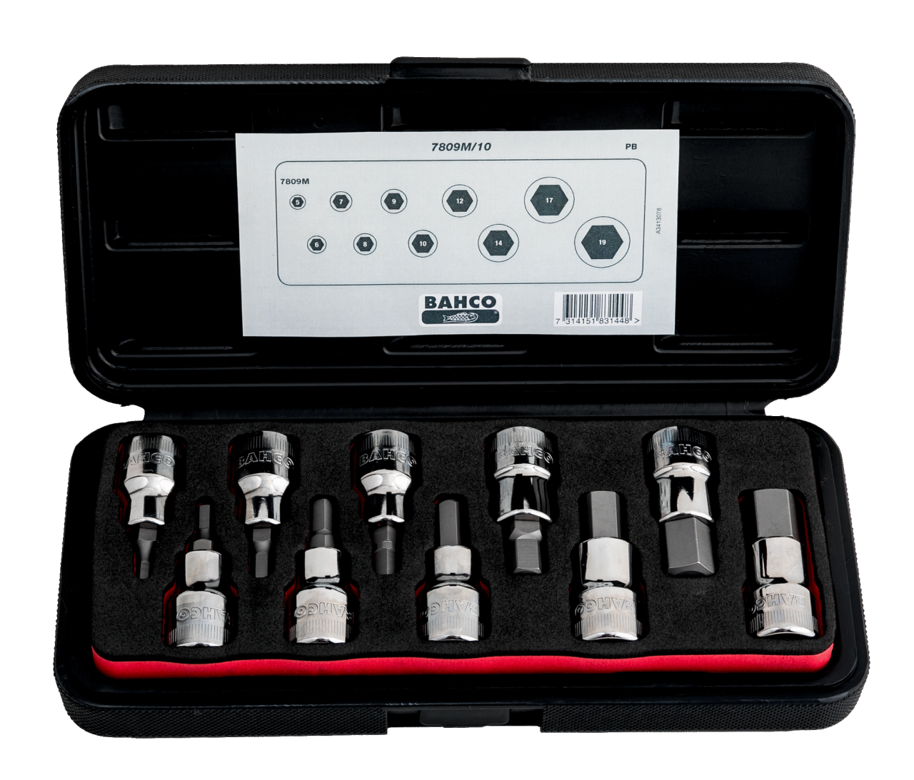 Altıgen Başlı Vidalar için Lokma Seti 10 Parça 1/2'' Metal Kutulu 7809M/10