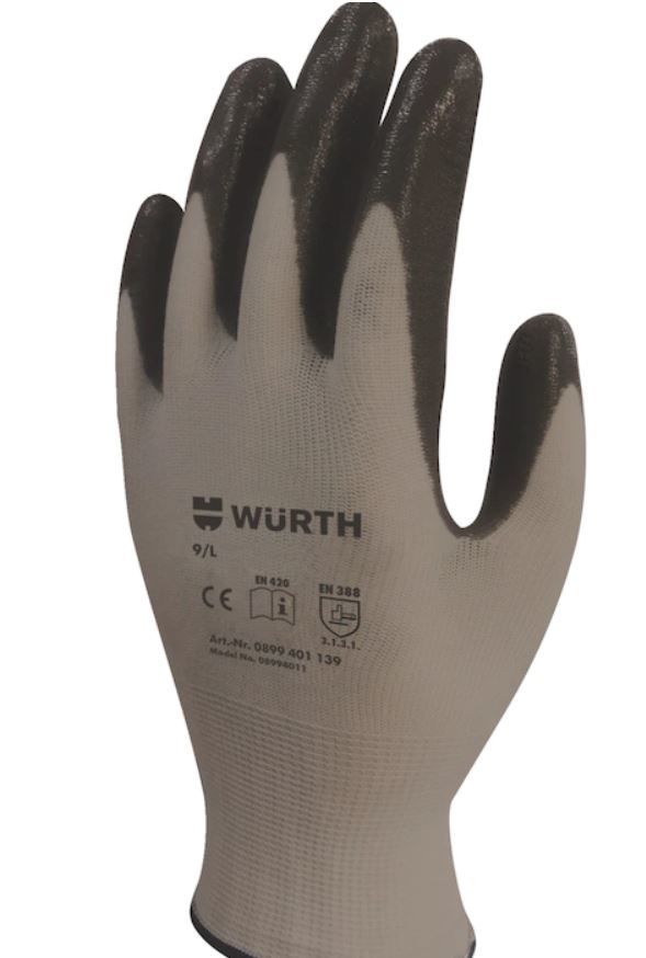WÜRTH 10'' SİYAH MEKANİKÇİ ELDİVENİ NİTRİL
