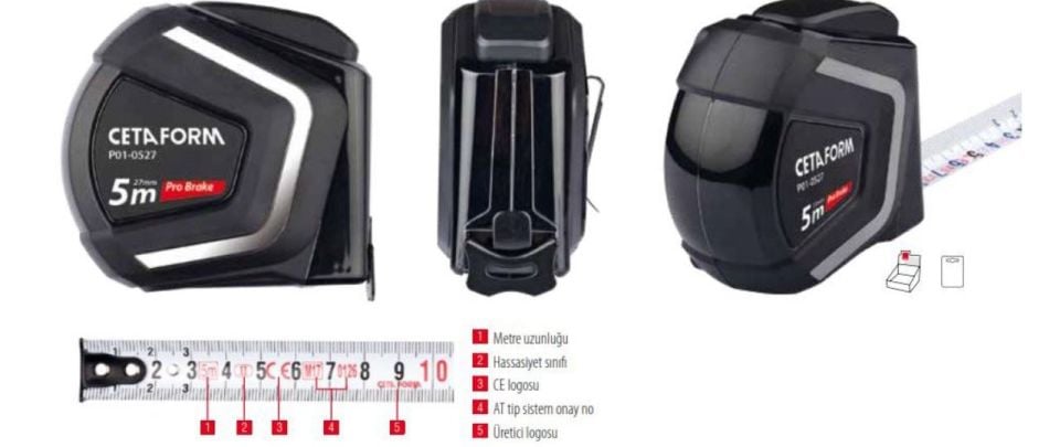 CETA FORM MIKNATISLI ŞERİT METRE Pro-Brake 5 mt x 22 mm  P01-0522