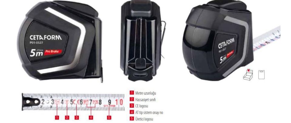 CETA FORM MIKNATISLI ŞERİT METRE Pro-Brake 5 mt x 22 mm  P01-0522